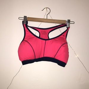 hot pink lightly padded sports bra